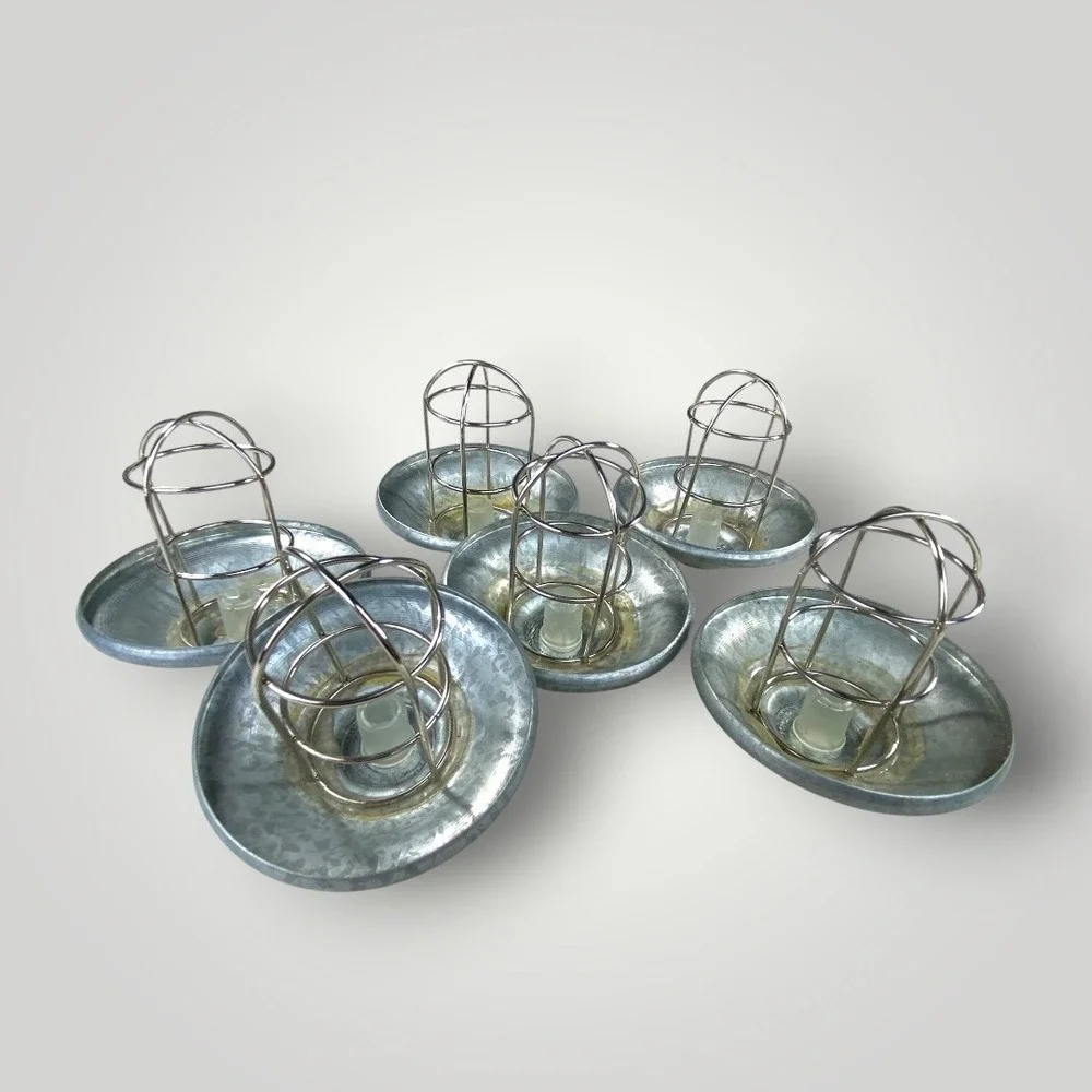 6 Metal Lantern String Light Covers Industrial Style PLUS 4 for Parts or Crafts